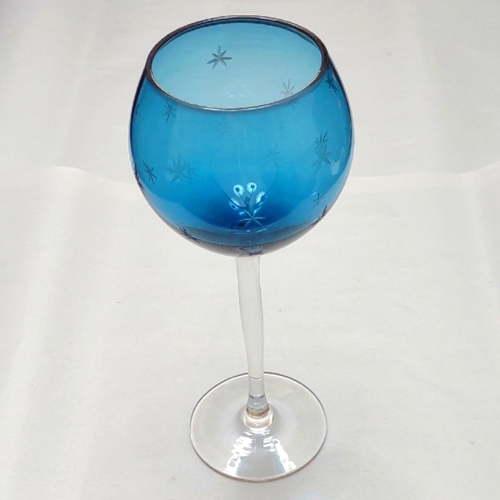 Elegant Blue Wine Glass